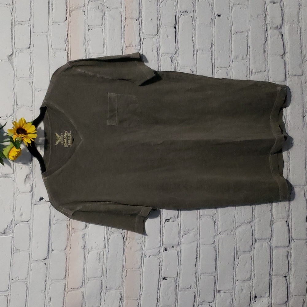 Faded Glory tshirt short sleeve heather grey w/pockets Sz S (34/36)  TSHIRT DEAL